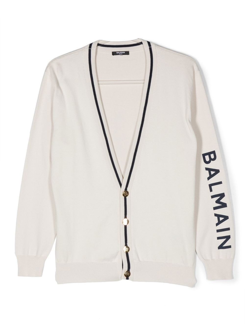 Balmain Kids Cardigan mit Streifendetail - Nude von Balmain Kids