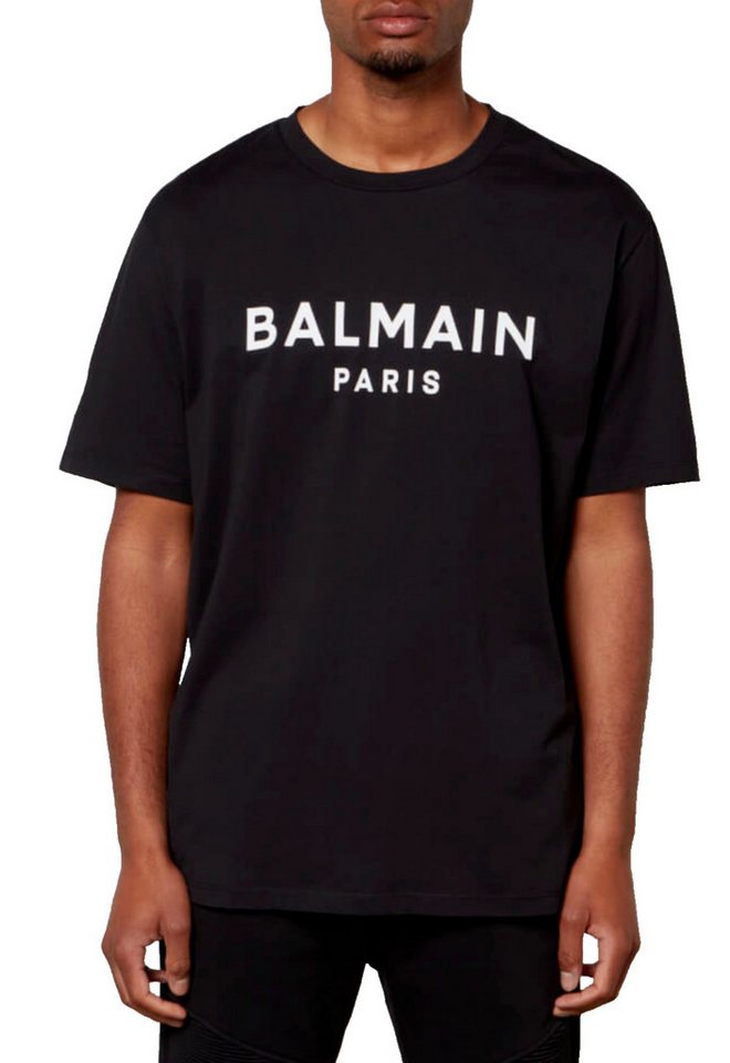 Balmain Paris T-Shirt Herren Flocked Logo Straight Fit von Balmain Paris
