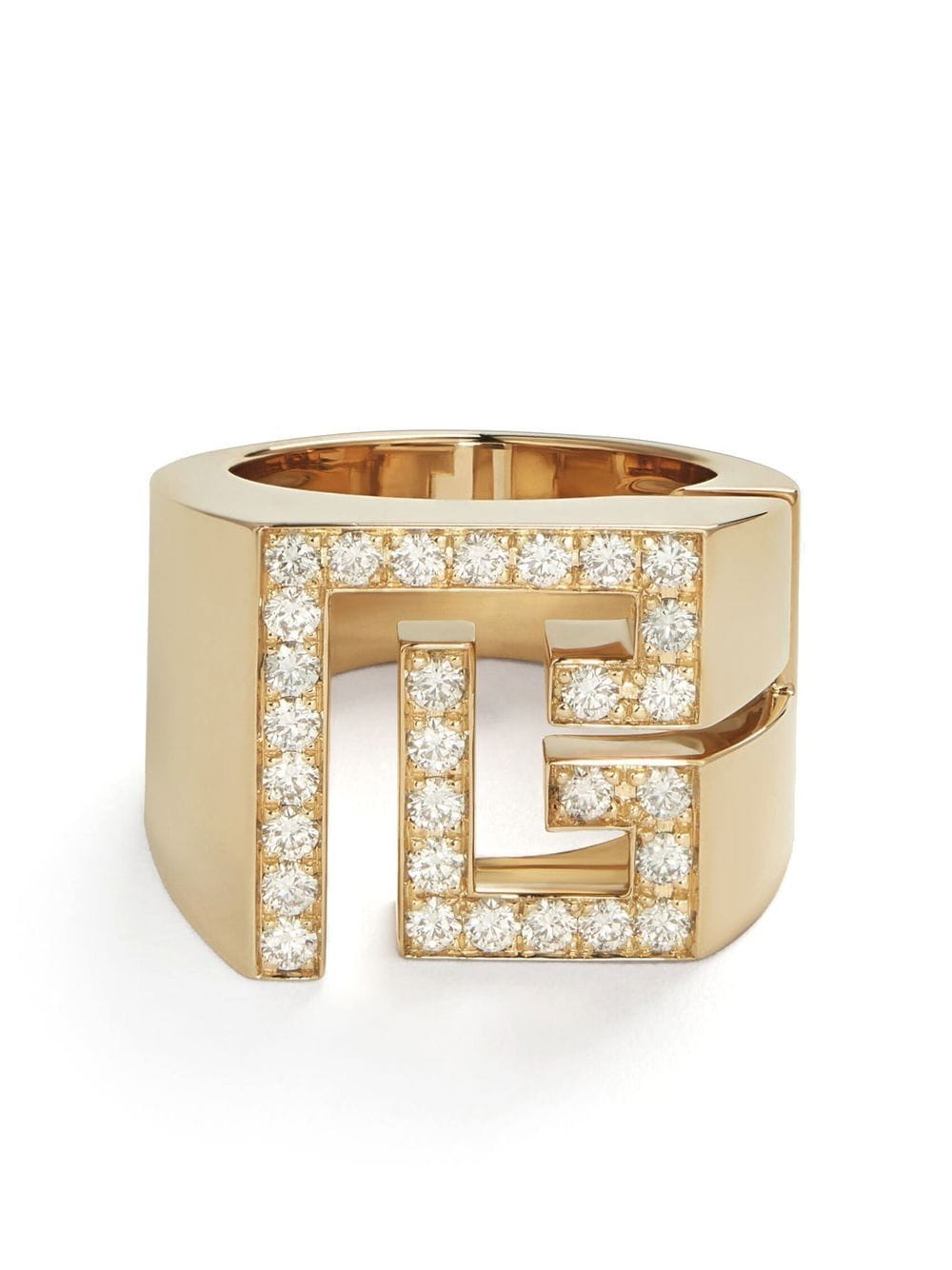 Balmain 18kt Labyrinth Gelbgold-Siegelring mit Diamanten von Balmain