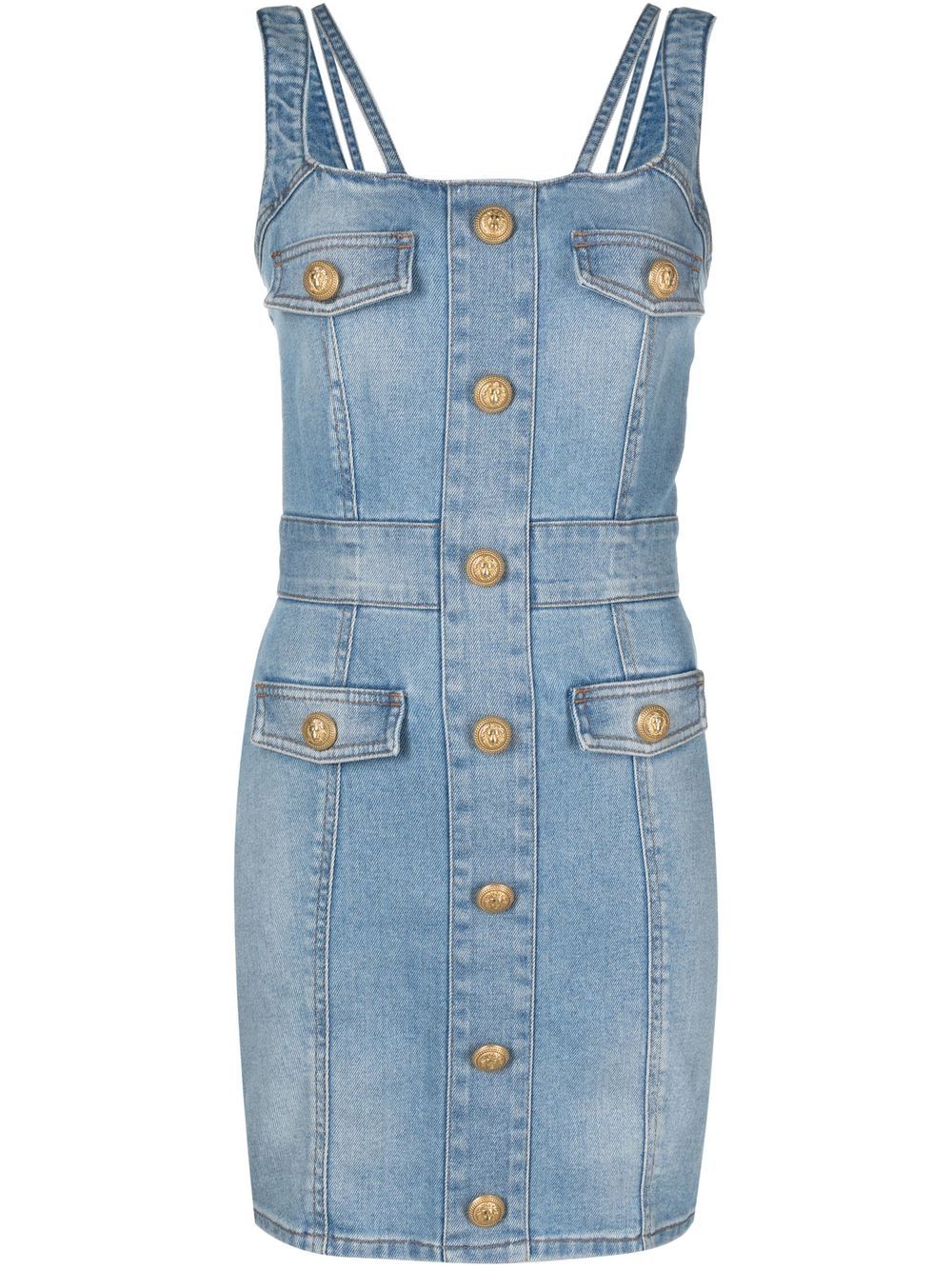 Balmain Ärmelloses Jeanskleid - Blau von Balmain