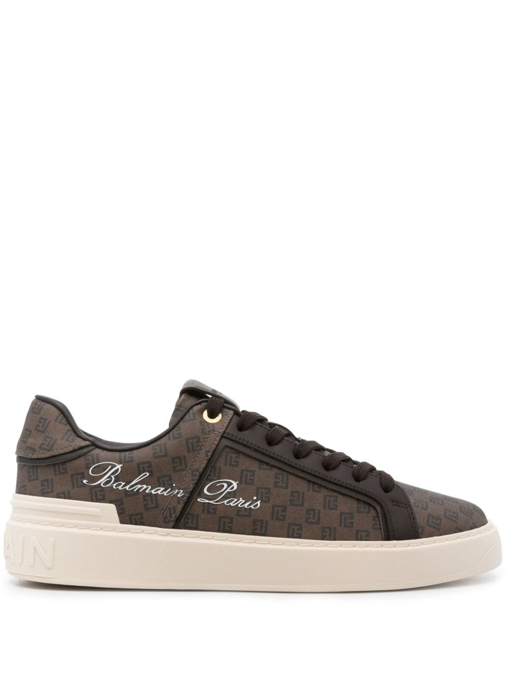 Balmain B-Court Sneakers mit PB-Print - Braun von Balmain