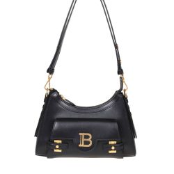 Balmain B-buzz Schwarze Leder Hobo Schultertasche von Balmain
