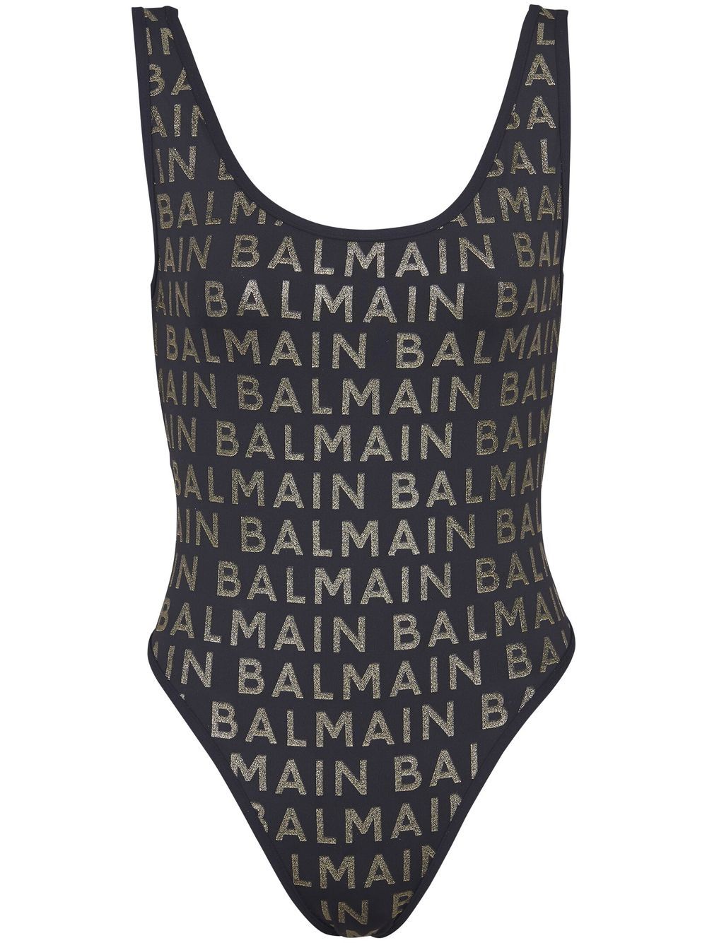 Balmain Badeanzug mit Logo-Print - Schwarz von Balmain