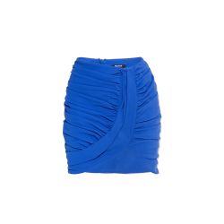 Balmain Blauer Drapierter Minirock - Viskosemischung von Balmain