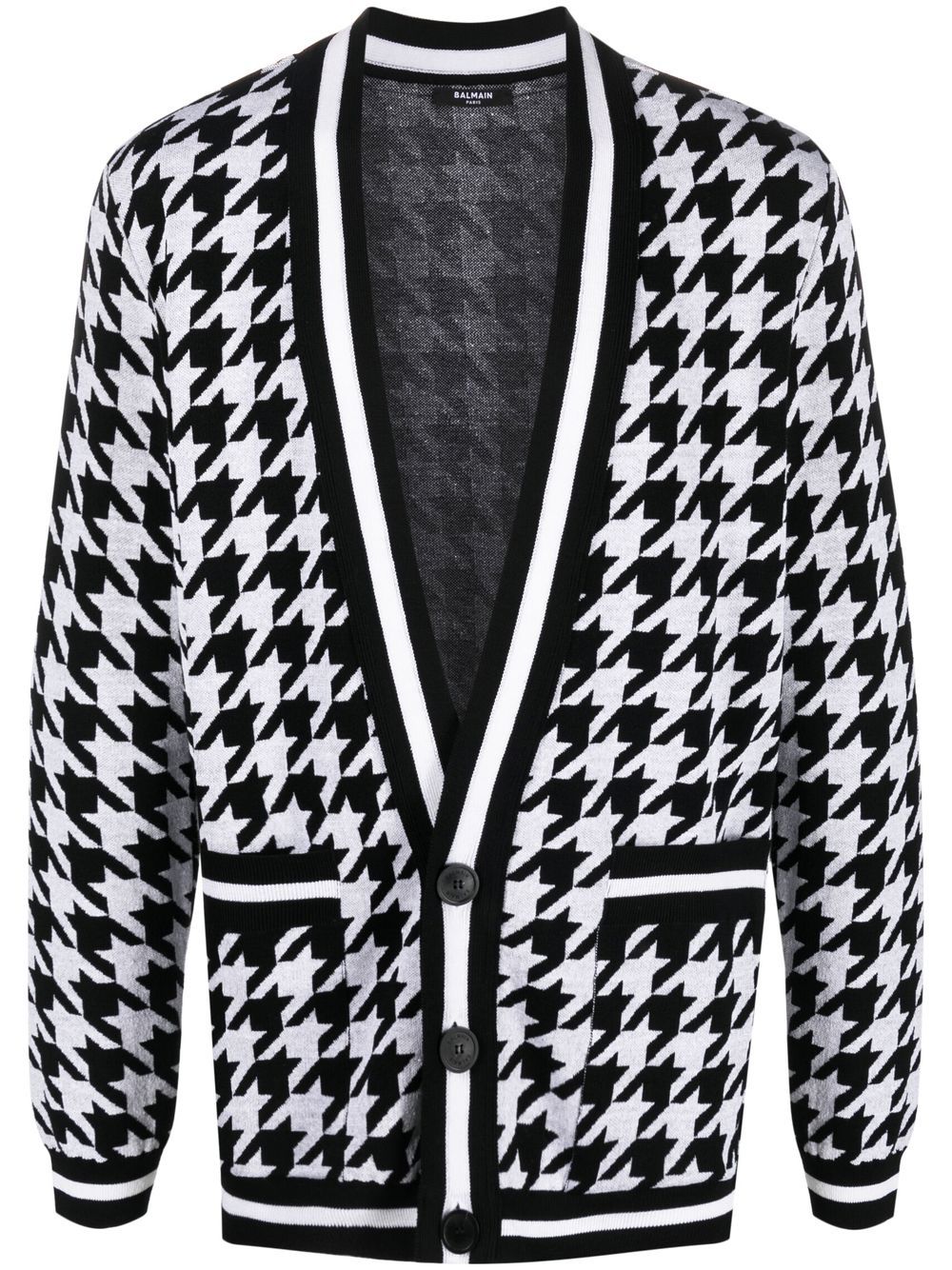 Balmain Cardigan mit Hahnentrittmuster - Schwarz von Balmain