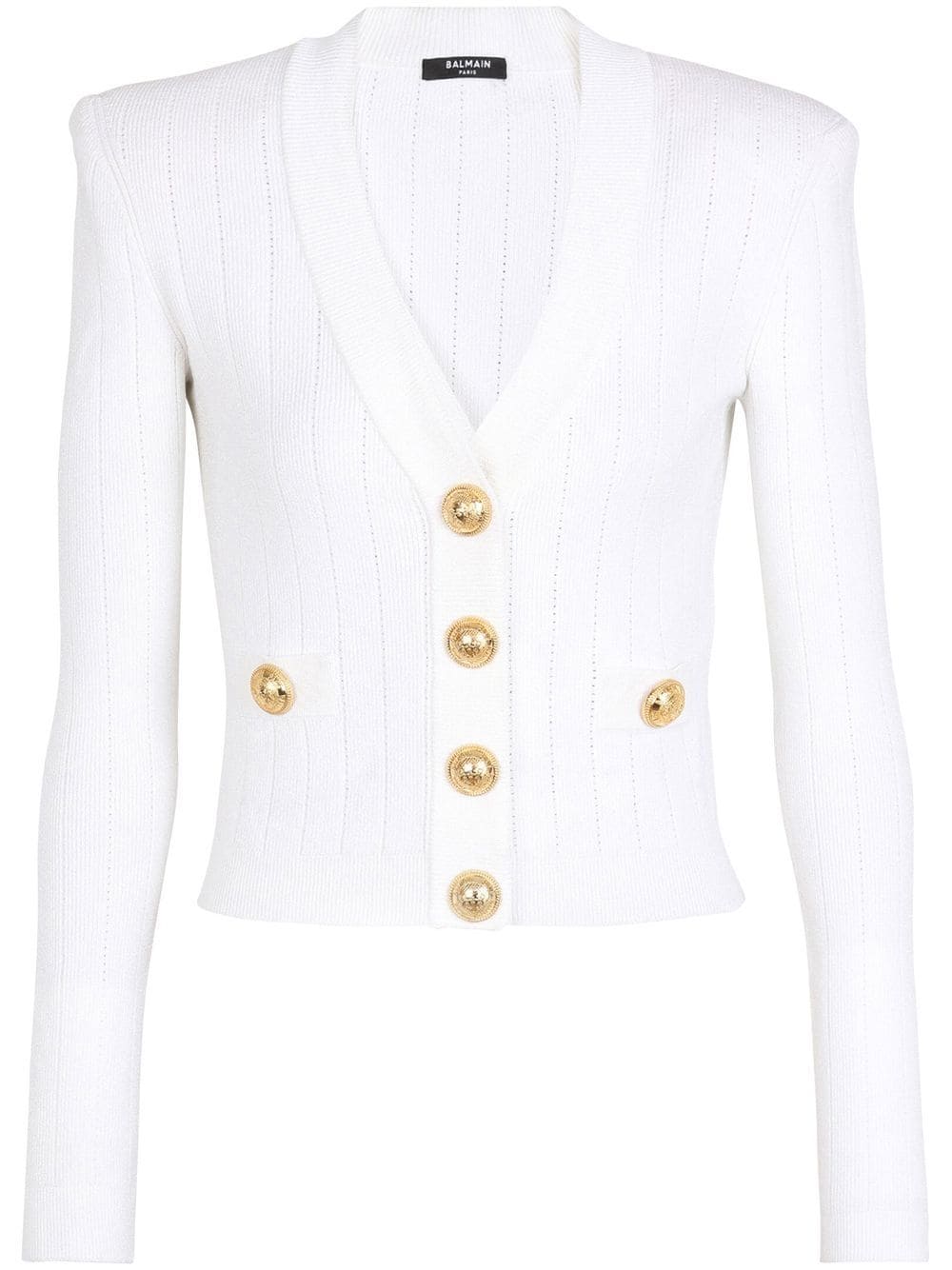 Balmain Cardigan mit V-Ausschnitt - Weiß von Balmain