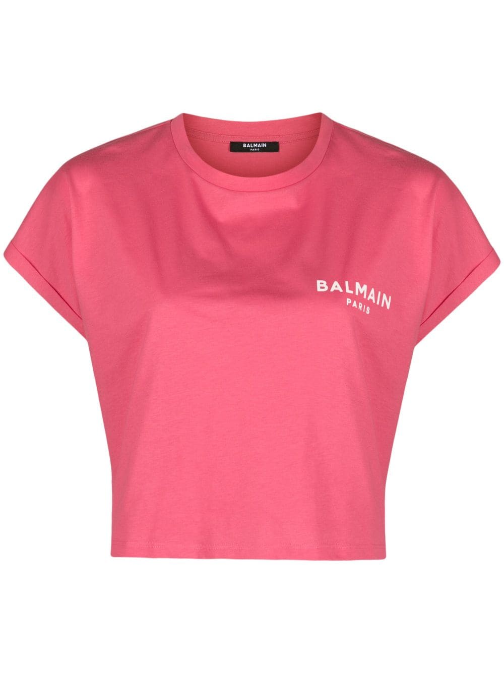 Balmain Cropped-T-Shirt mit Logo-Print - Rosa von Balmain