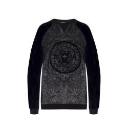 Balmain Damen Glitzer-sweatshirt In Schwarz - Viskose-mix von Balmain