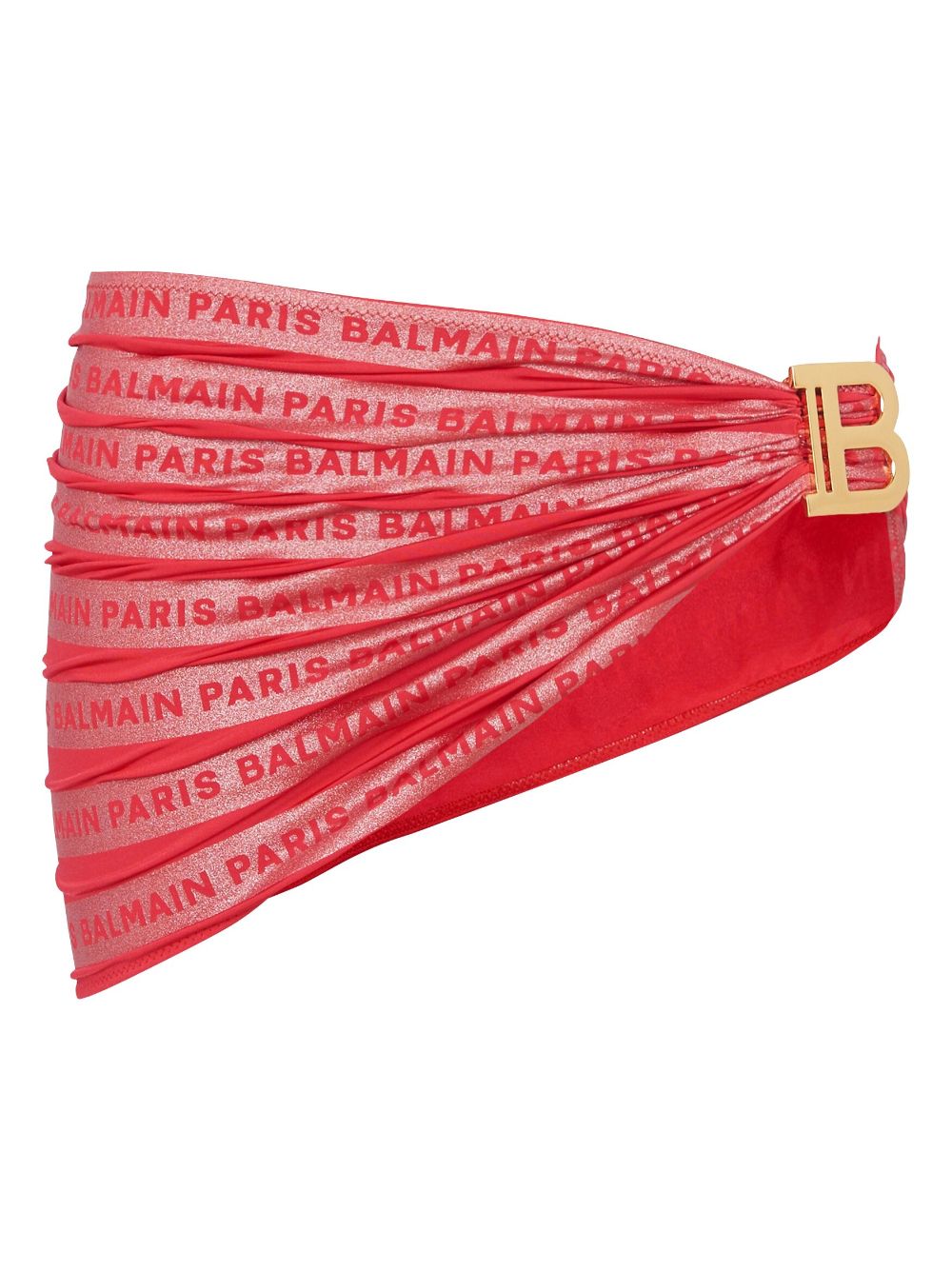 Balmain Geraffter Sarong mit Logo-Schild - Rot von Balmain