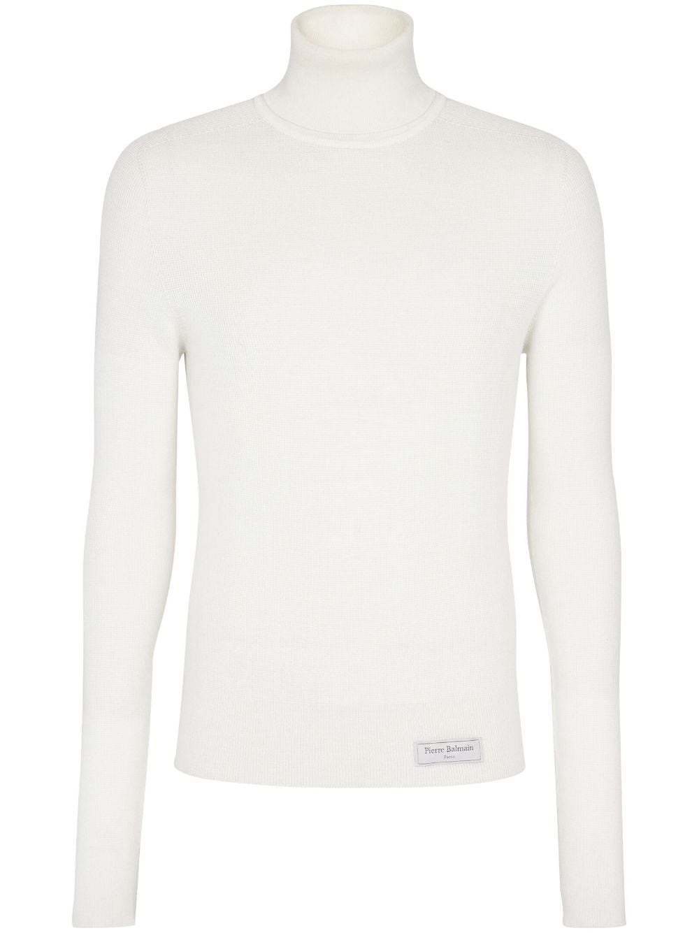 Balmain Gerippter Pullover mit Logo-Patch - Weiß von Balmain