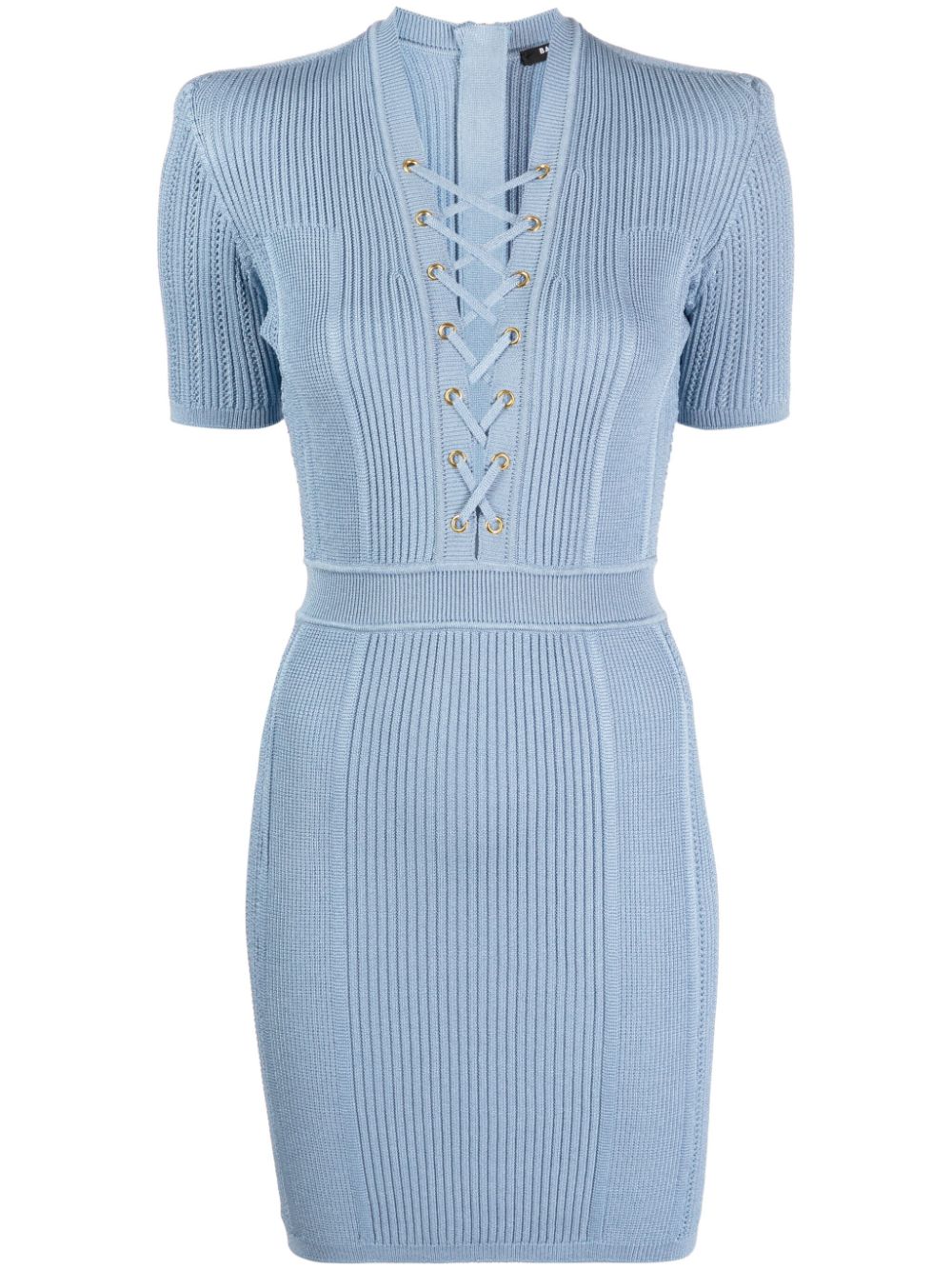 Balmain Geripptes Minikleid - Blau von Balmain