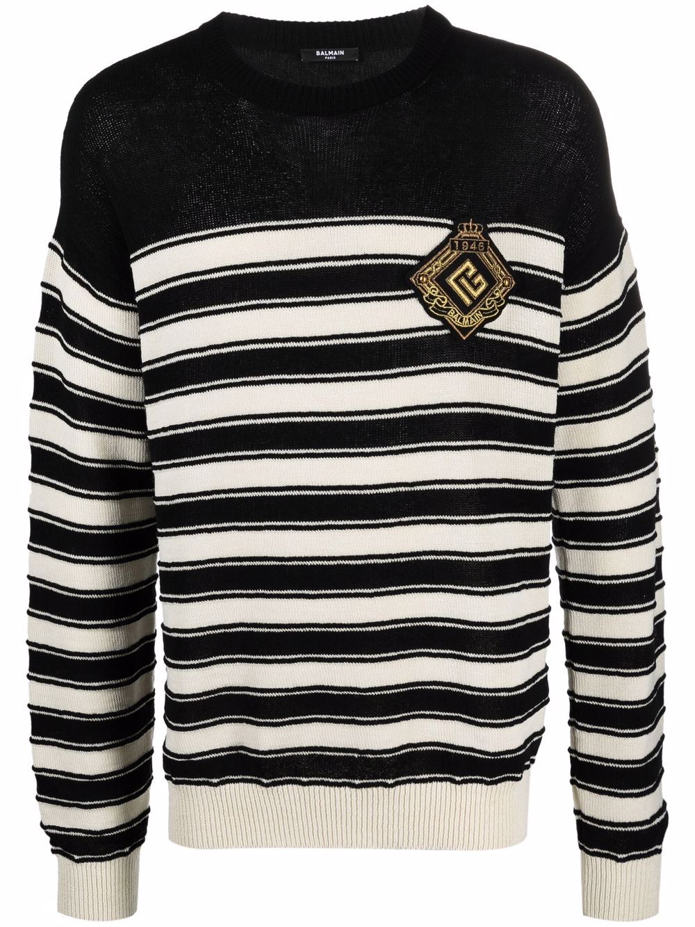 Balmain Gestrickter Pullover im Matrosen-Look - Schwarz von Balmain