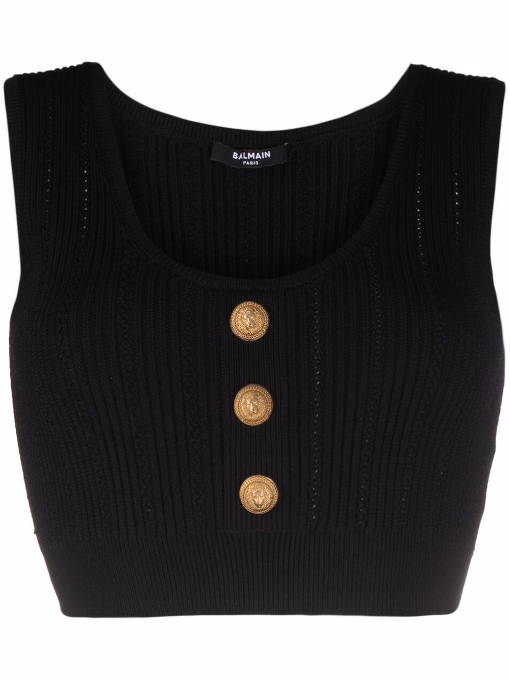 Balmain Gestricktes Cropped-Top - Schwarz von Balmain