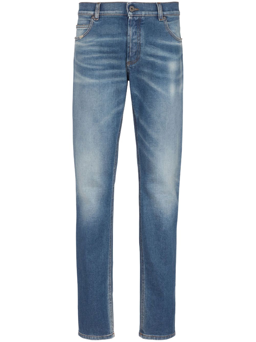 Balmain Halbhohe Slim-Fit-Jeans - Blau von Balmain