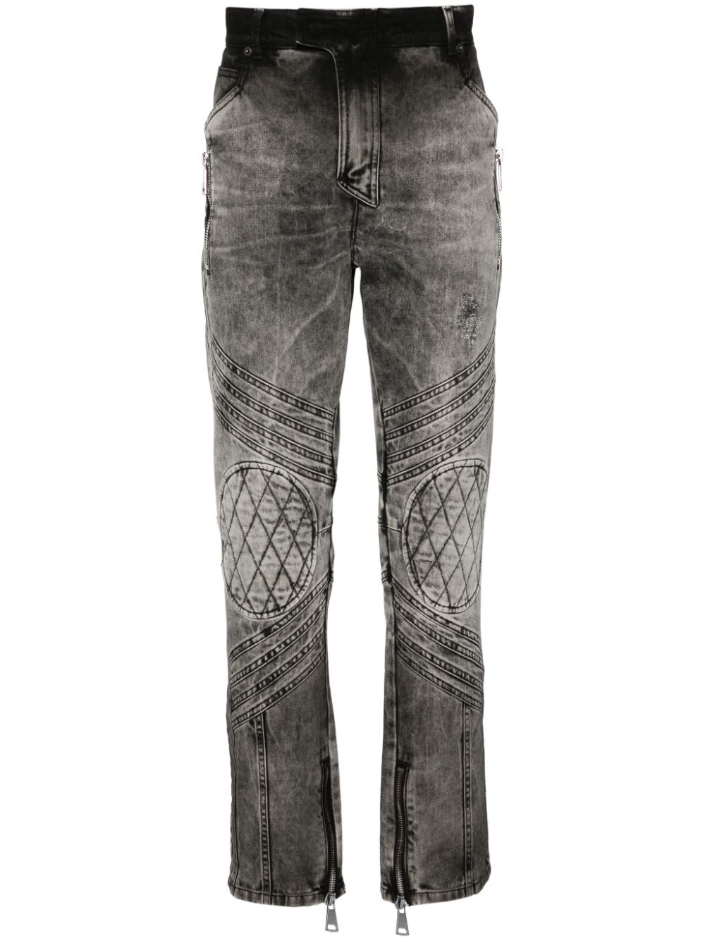 Balmain Halbhohe Slim-Fit-Jeans - Grau von Balmain