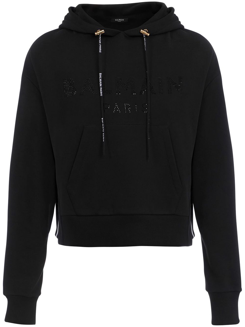 Balmain Hoodie mit Strass-Logo - Schwarz von Balmain