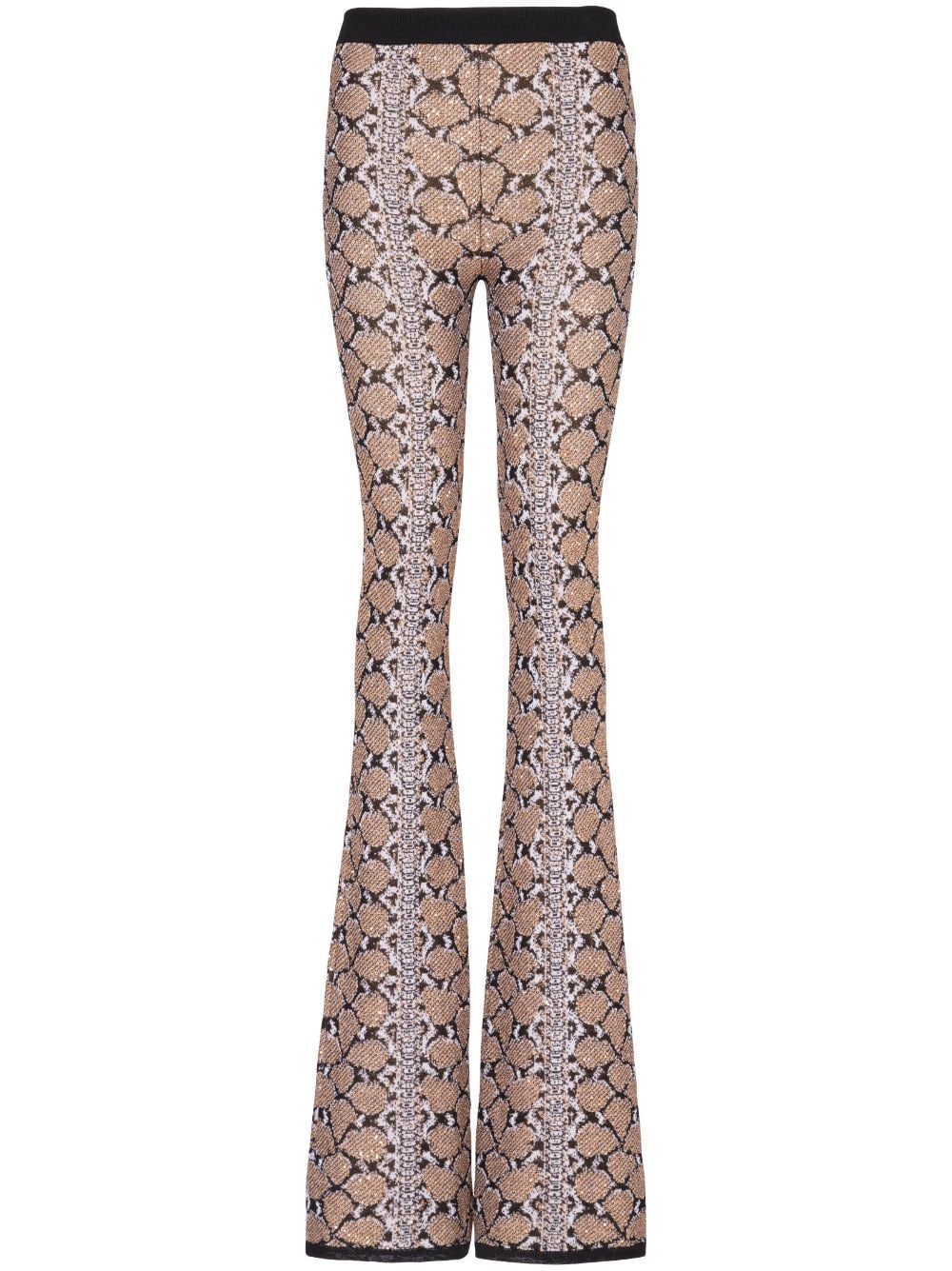 Balmain Jacquard-Hose mit ausgestelltem Bein - Nude von Balmain