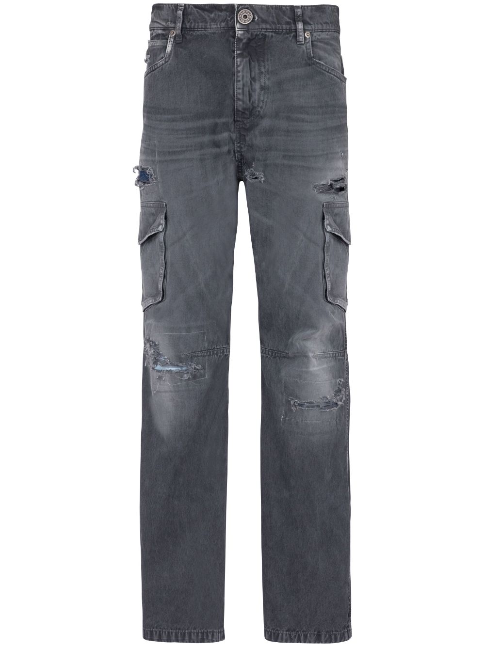 Balmain Jeans mit aufgesetzten Taschen im Distressed-Look - Schwarz von Balmain