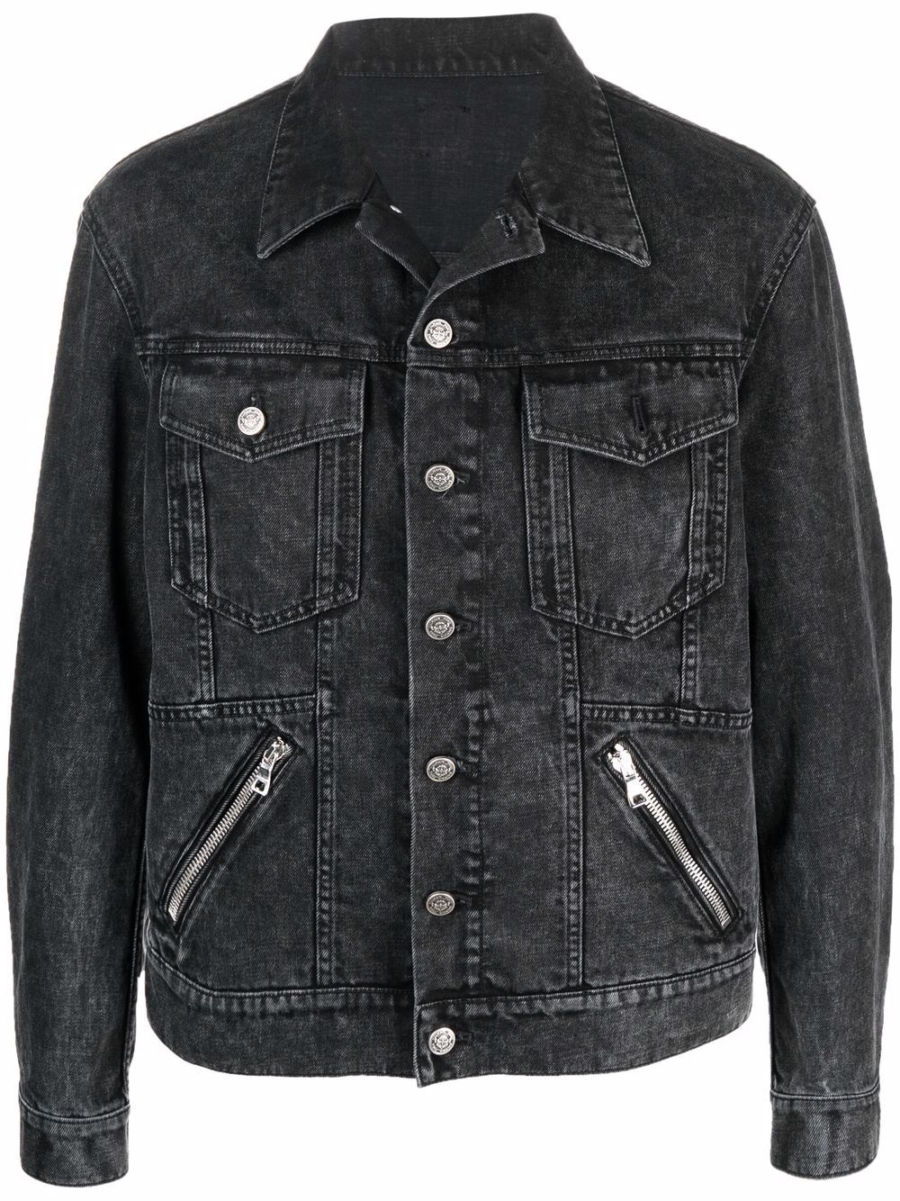 Balmain Jeansjacke mit Reißverschlussdetail - Schwarz von Balmain