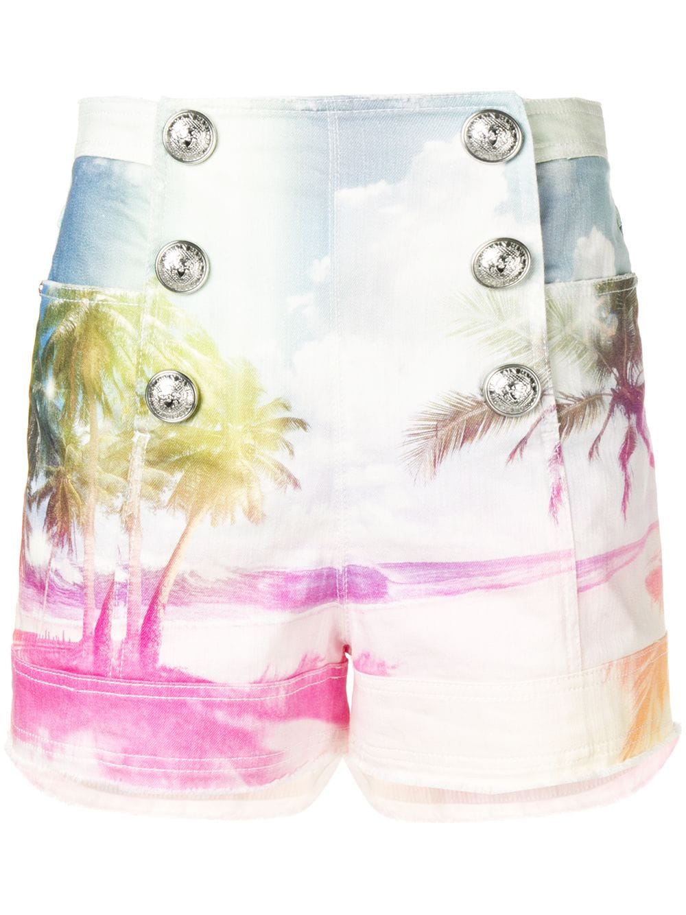 Balmain Jeansshorts mit Print - Blau von Balmain