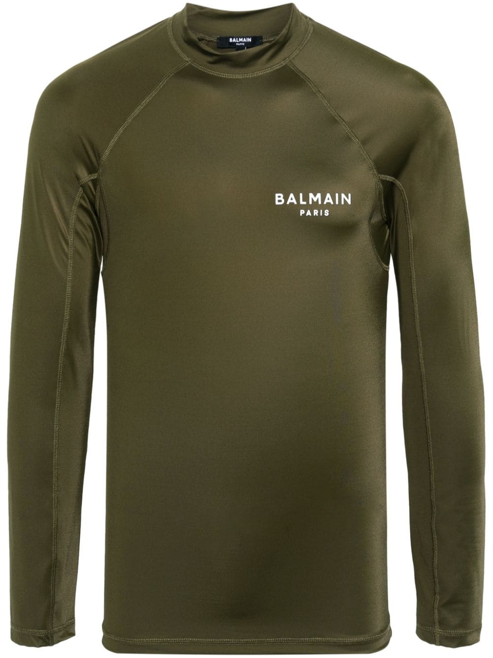 Balmain Langarmshirt mit Logo-Print - Grün von Balmain