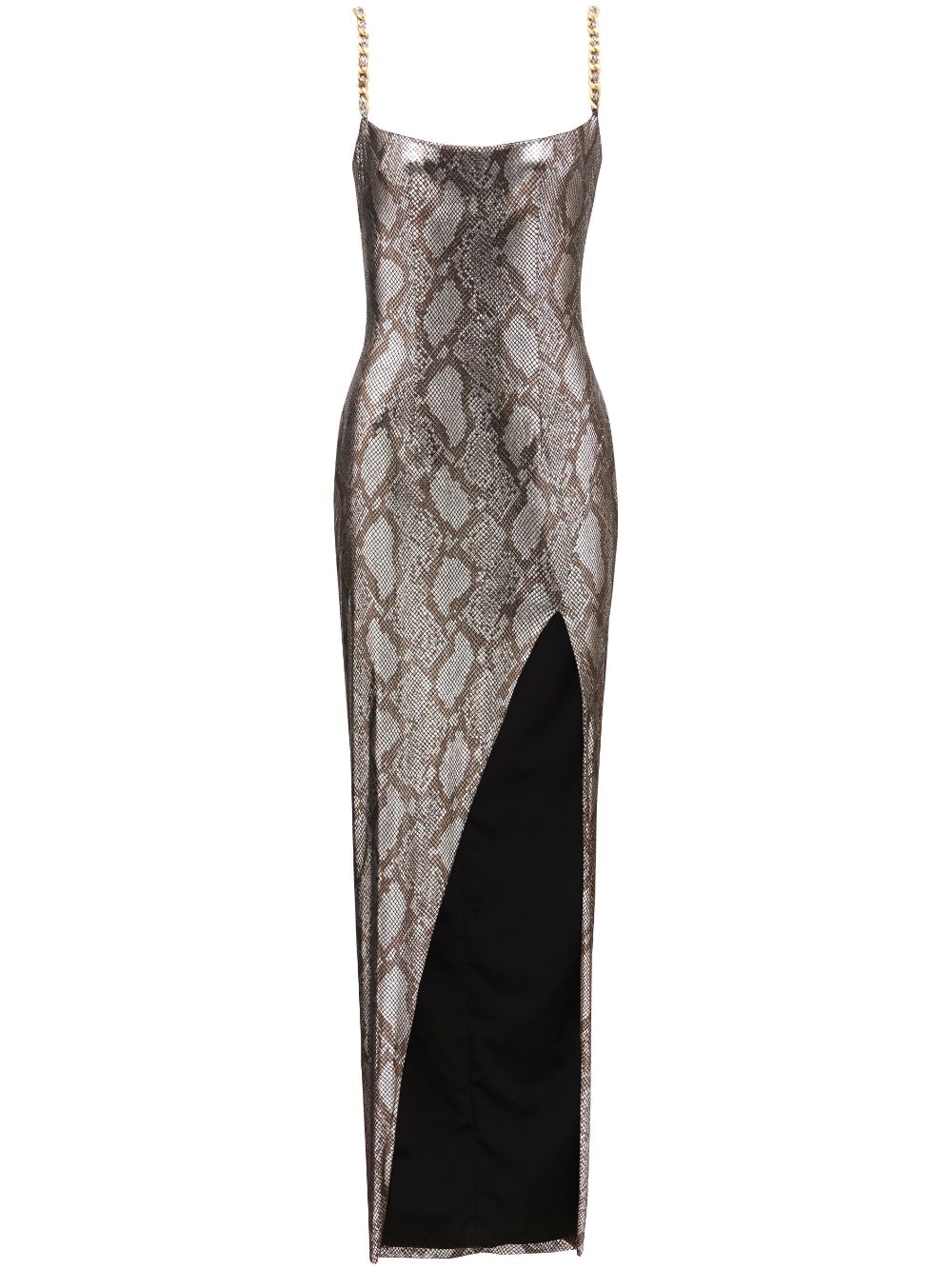 Balmain Maxikleid mit Python-Print - Silber von Balmain