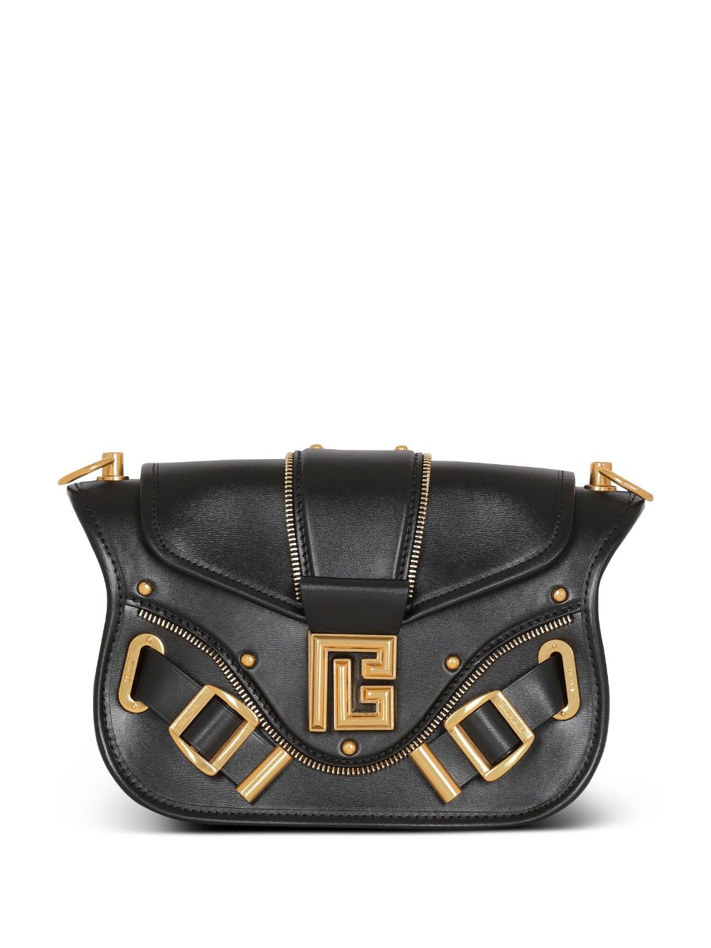 Balmain Schultertasche mit Logo-Applikation - Schwarz von Balmain