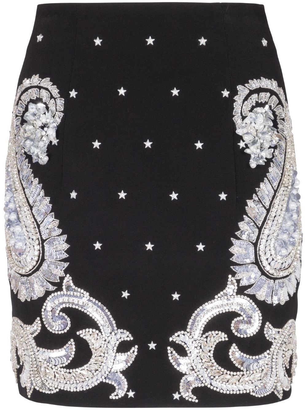 Balmain Minirock mit Paisley-Stickerei - Schwarz von Balmain