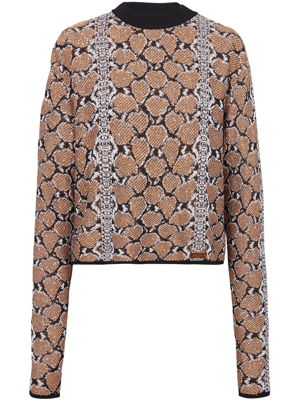 Balmain Jacquard-Pullover mit Glitter - Braun von Balmain