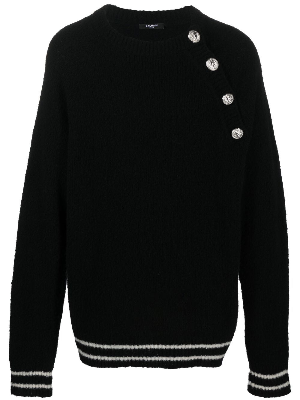 Balmain Pullover mit Knopfverschluss - Schwarz von Balmain