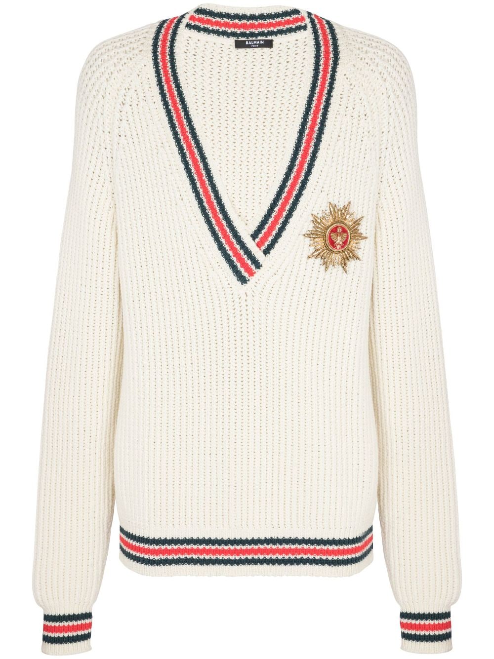 Balmain Pullover mit Logo-Patch - Nude von Balmain