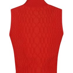 Balmain Rotes Krokodil-effekt Ärmelloses Top von Balmain