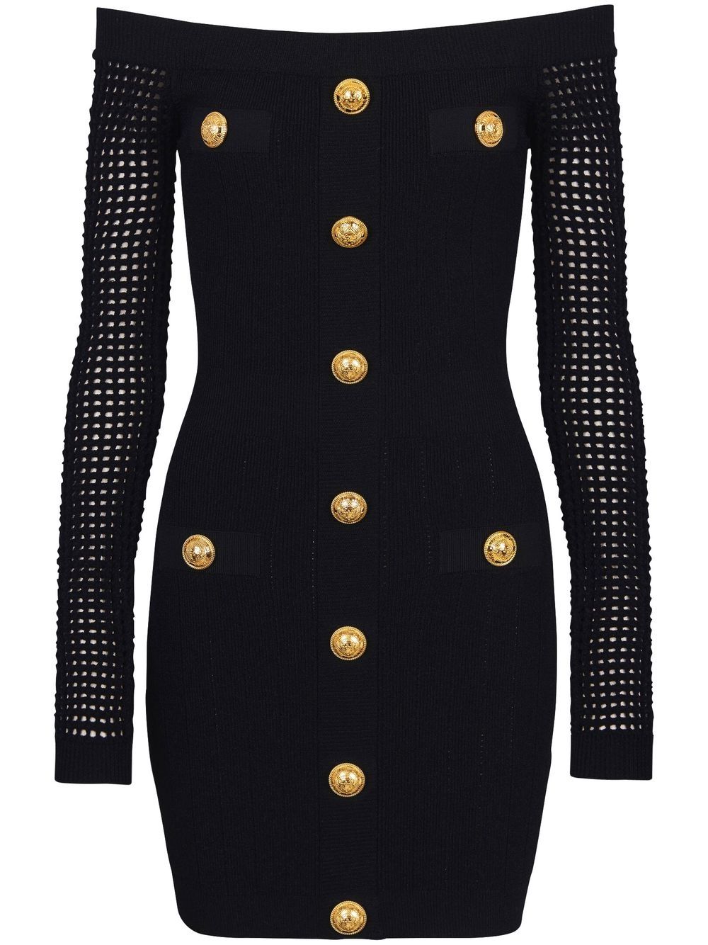 Balmain Schulterfreies Minikleid - Schwarz von Balmain