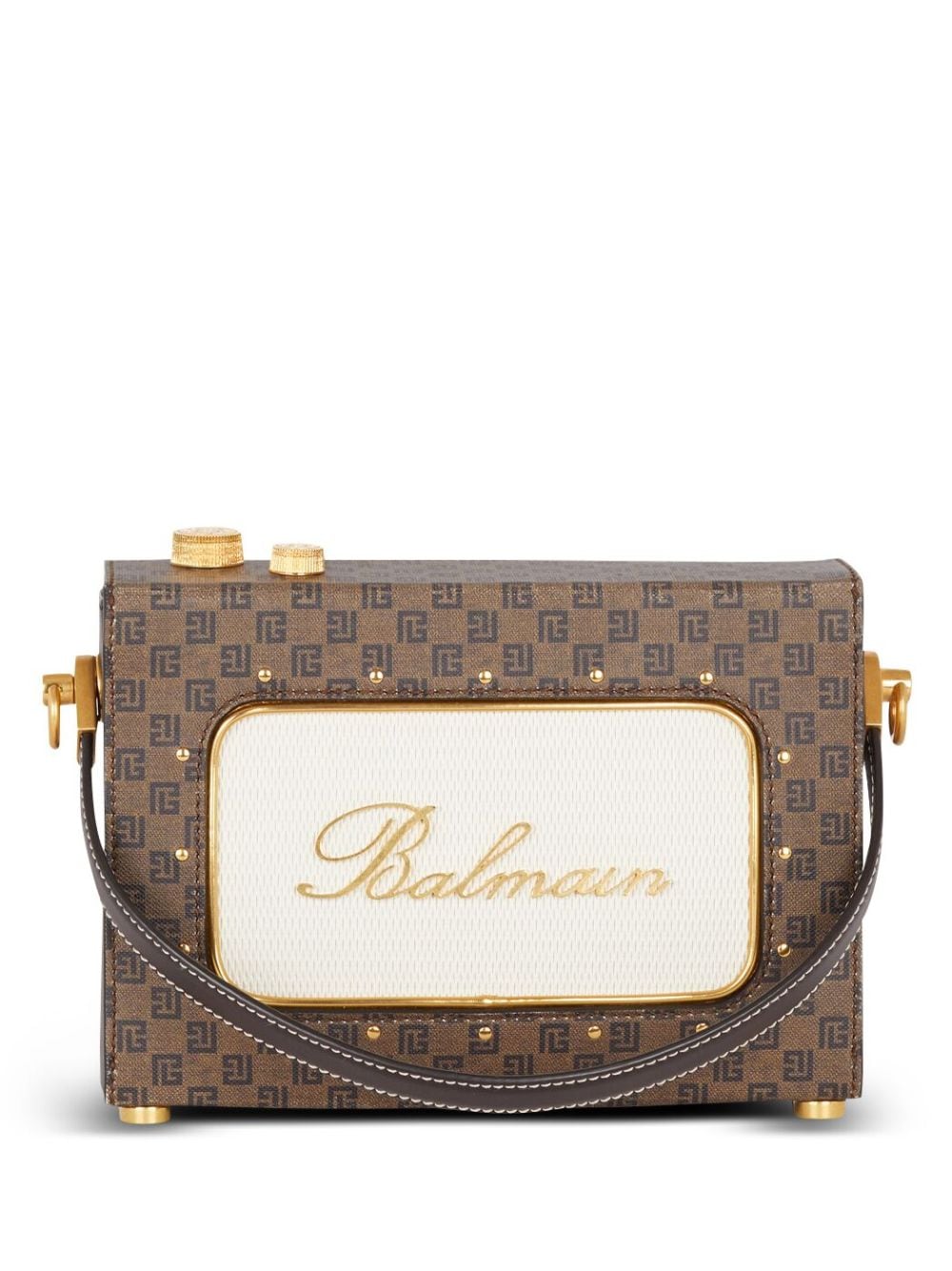 Balmain Mini Radio Schultertasche - Braun von Balmain