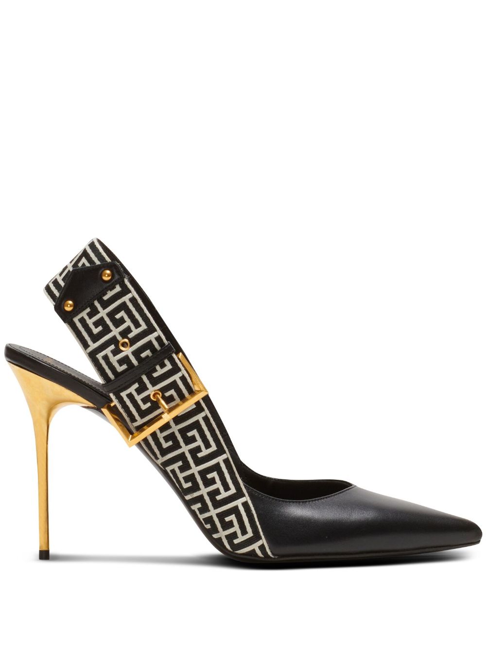 Balmain Slingback-Pumps mit Monogramm - Schwarz von Balmain