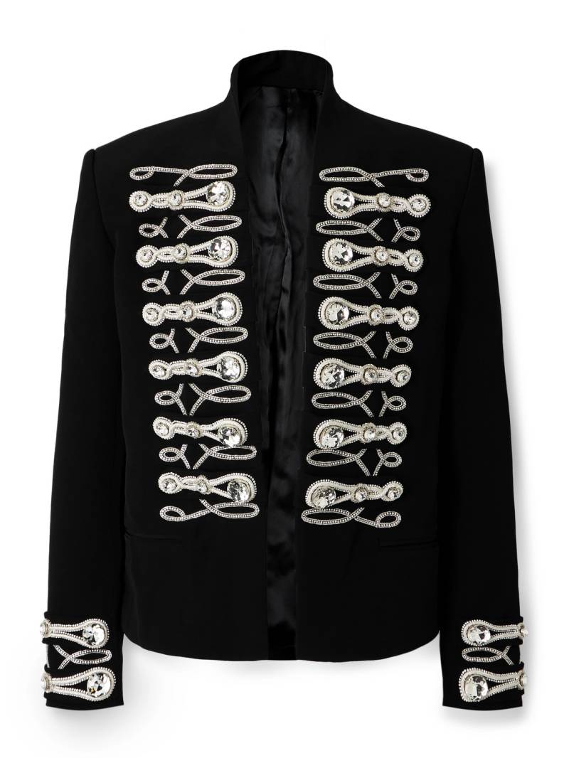 Balmain - Spencer Slim-Fit Crystal-Embellished Crepe Blazer - Men - Black - IT 46 von Balmain