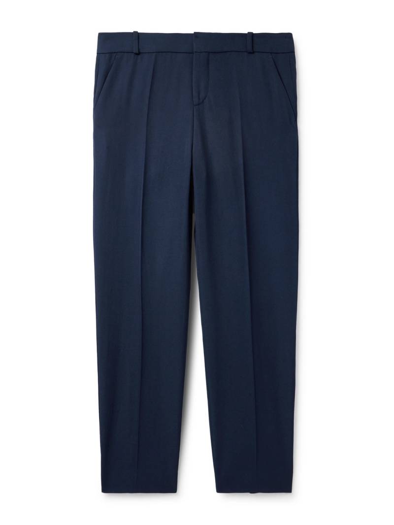 Balmain - Straight-Leg Cropped Grain De Poudre Wool Trousers - Men - Blue - IT 48 von Balmain