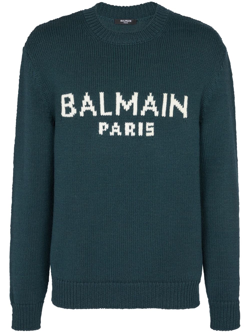 Balmain Strickpullover mit Logo-Print - Grün von Balmain