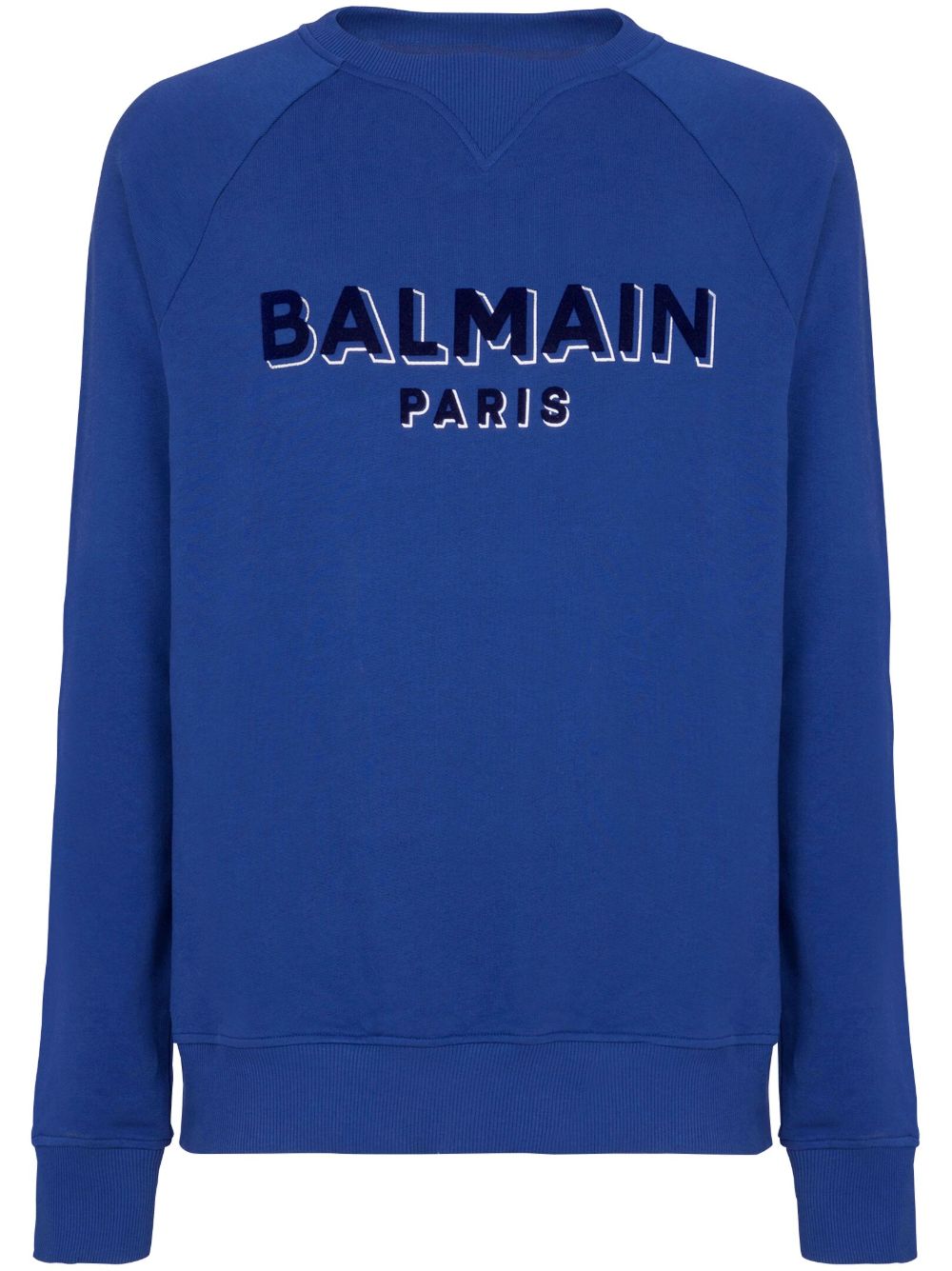 Balmain Sweatshirt mit beflocktem Logo - Blau von Balmain