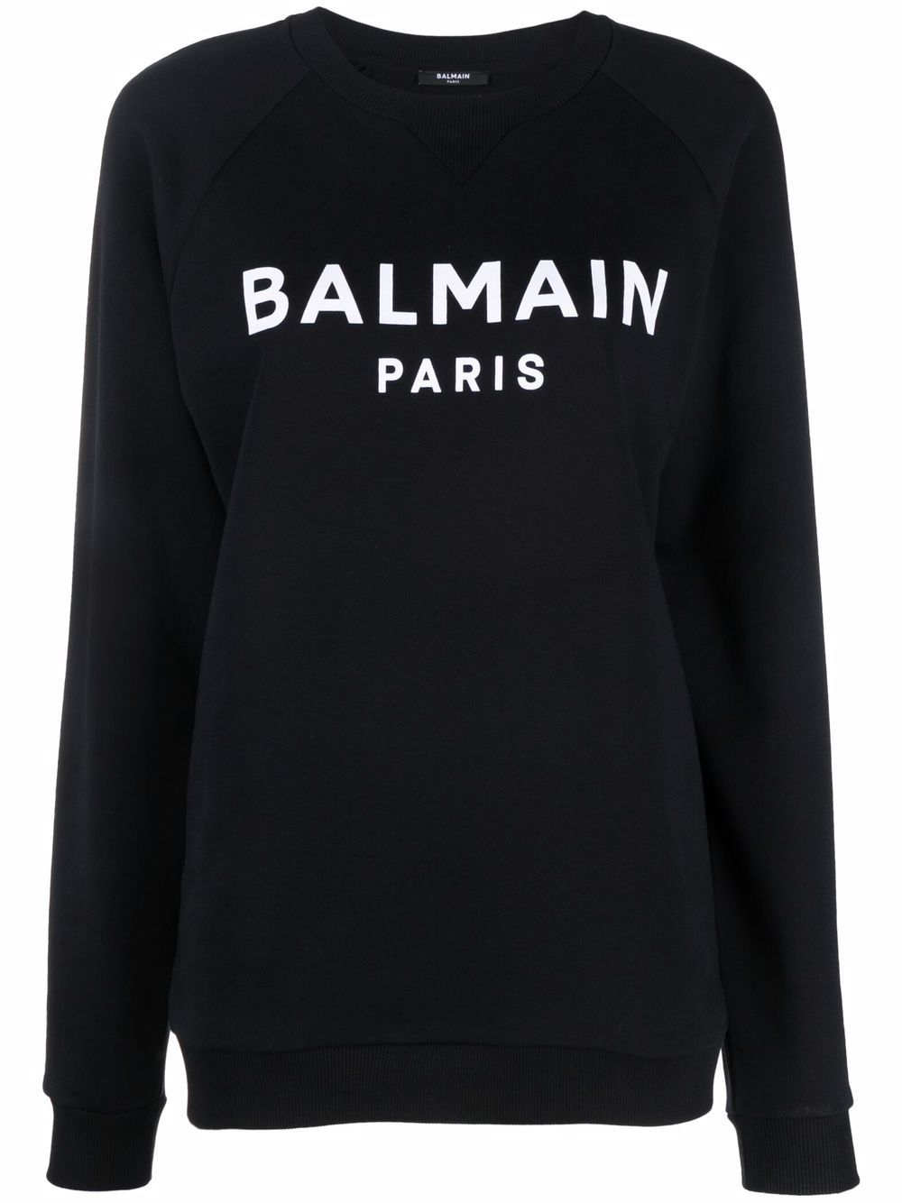 Balmain Sweatshirt mit geflocktem Logo - Schwarz von Balmain