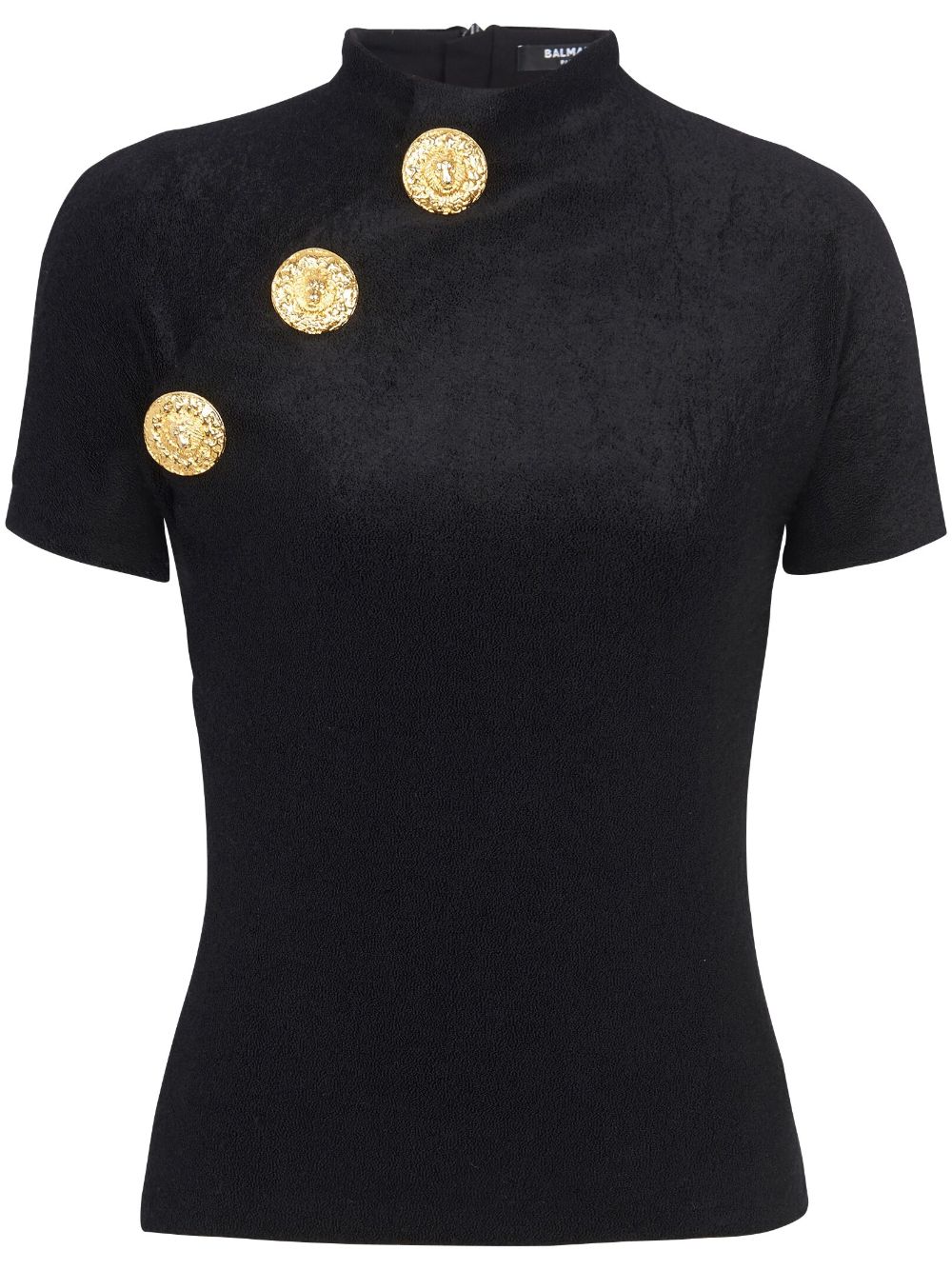 Balmain T-Shirt mit Knöpfen - Schwarz von Balmain