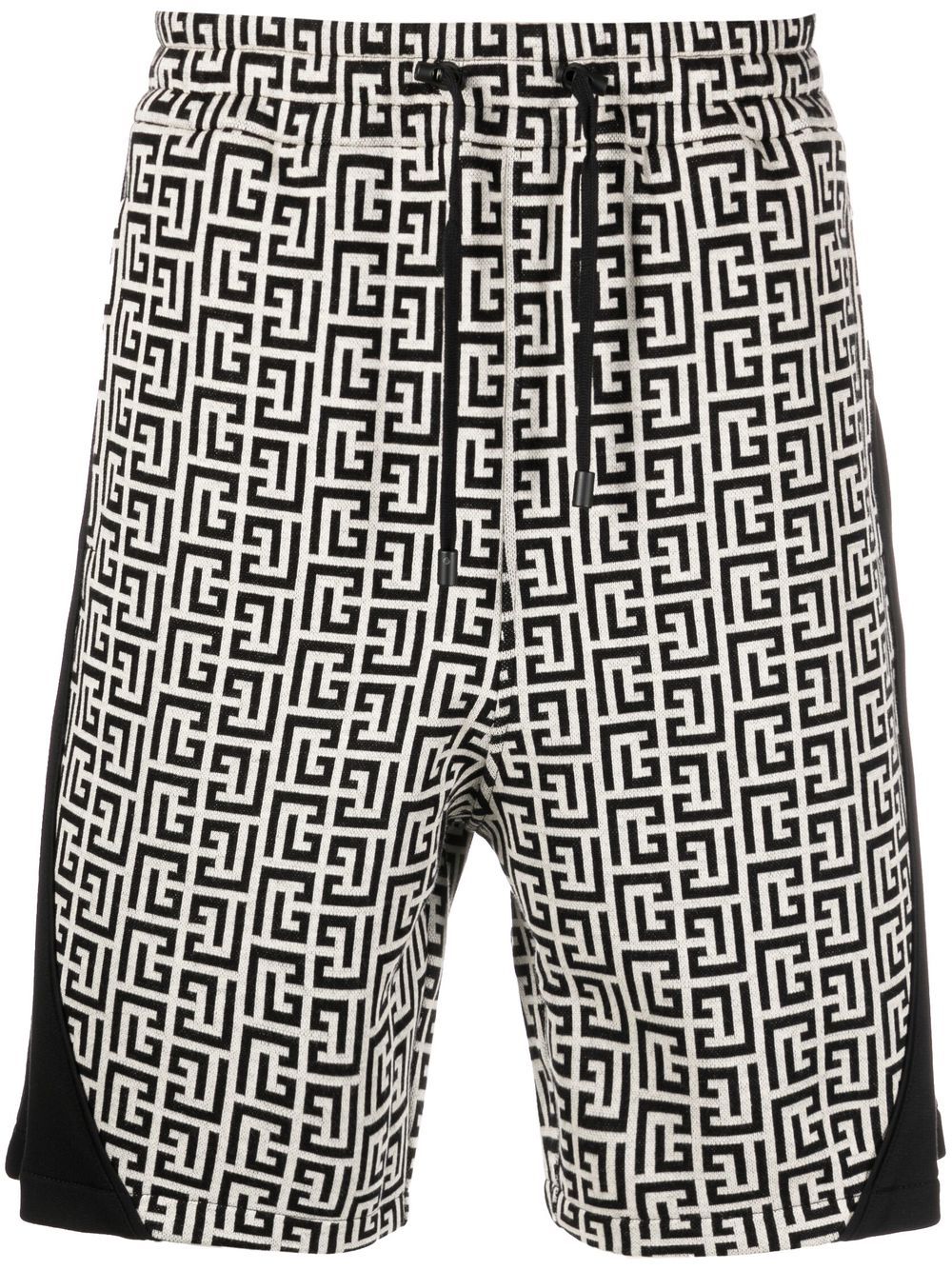 Balmain Shorts mit Monogramm-Print - Schwarz von Balmain