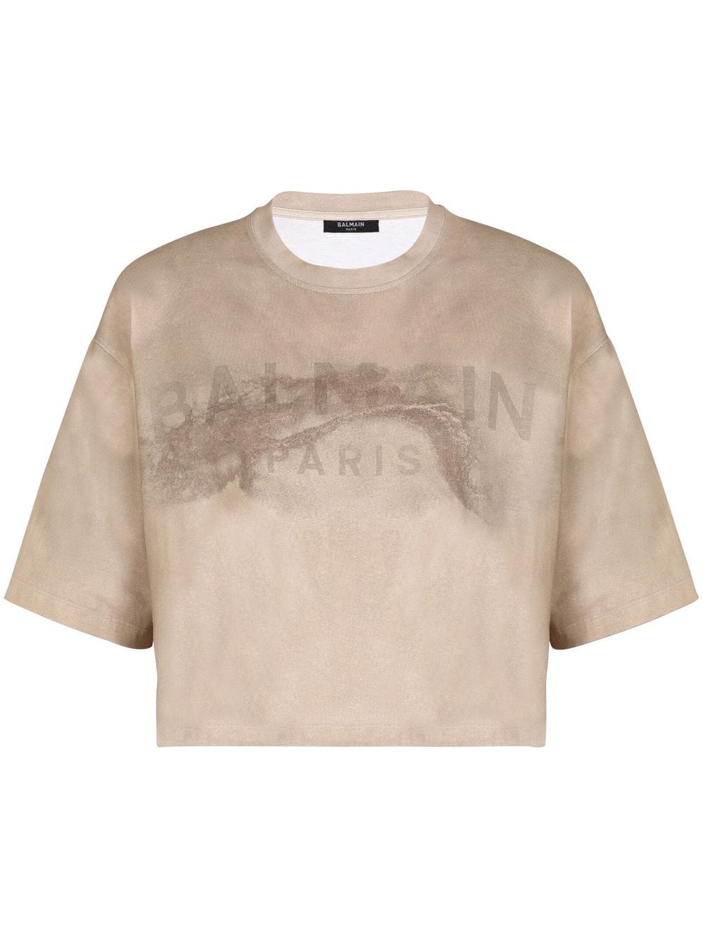 Balmain T-Shirt in Distressed-Optik - Nude von Balmain