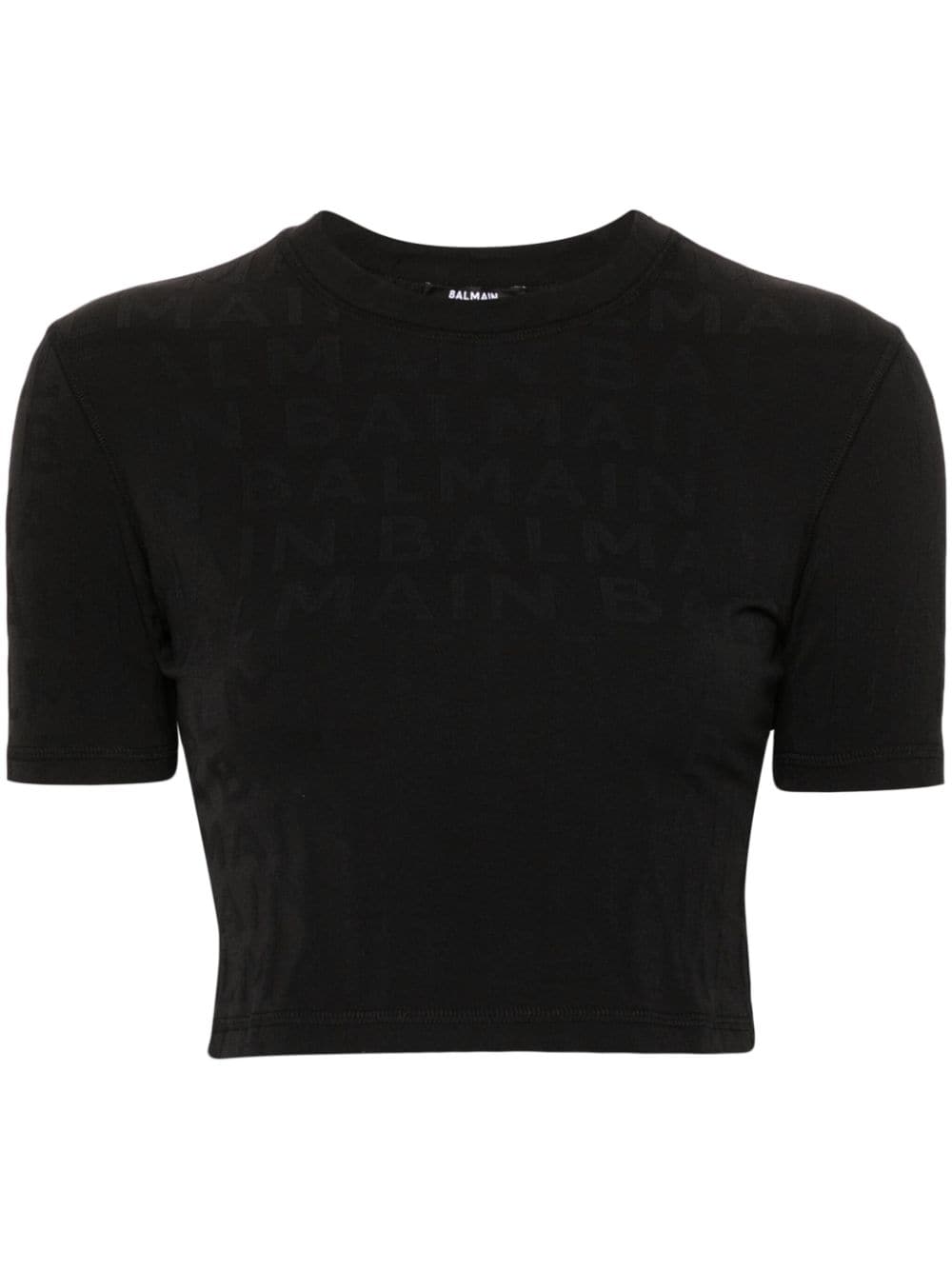 Balmain Cropped-T-Shirt mit Logo - Schwarz von Balmain
