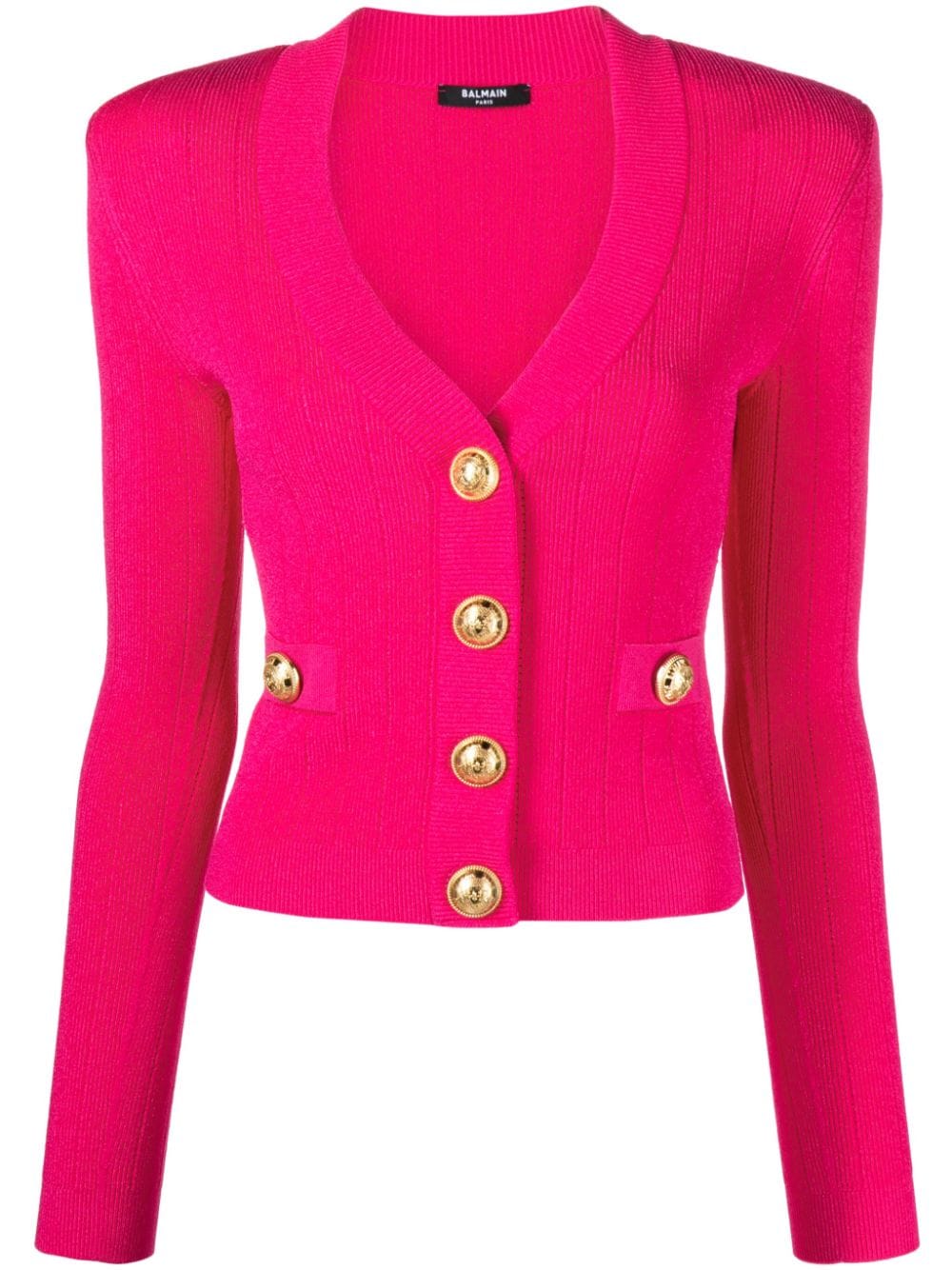 Balmain Cropped-Cardigan mit Logo - Rosa von Balmain