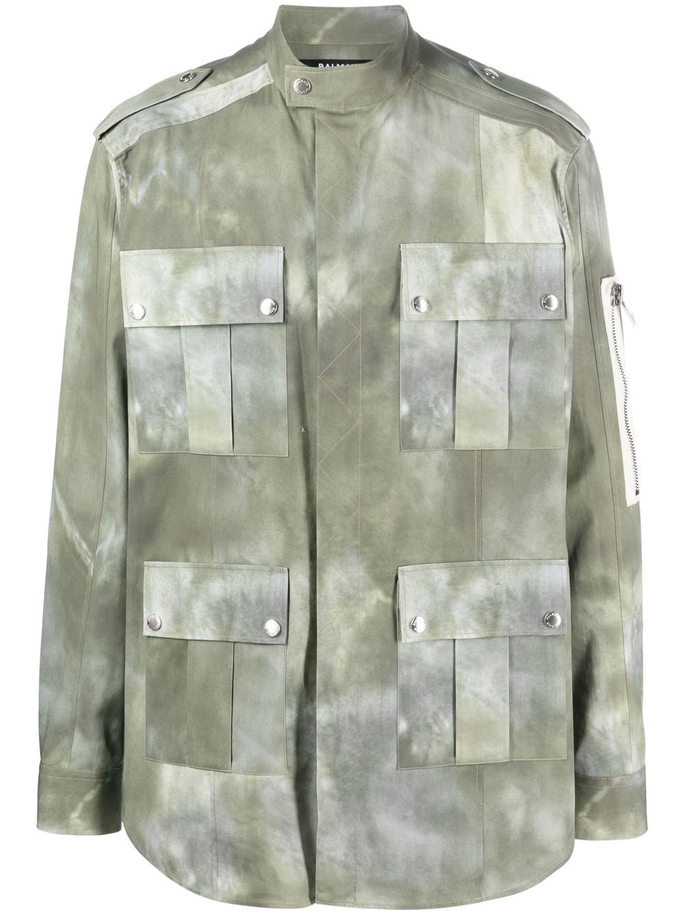 Balmain Military-Jacke mit ausgeblichenem Effekt - Grün von Balmain