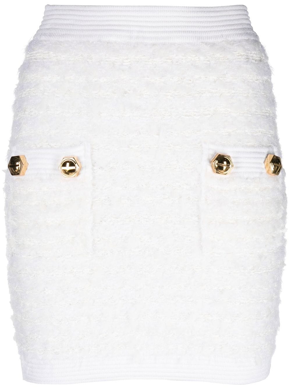 Balmain Tweed-Minirock - Weiß von Balmain