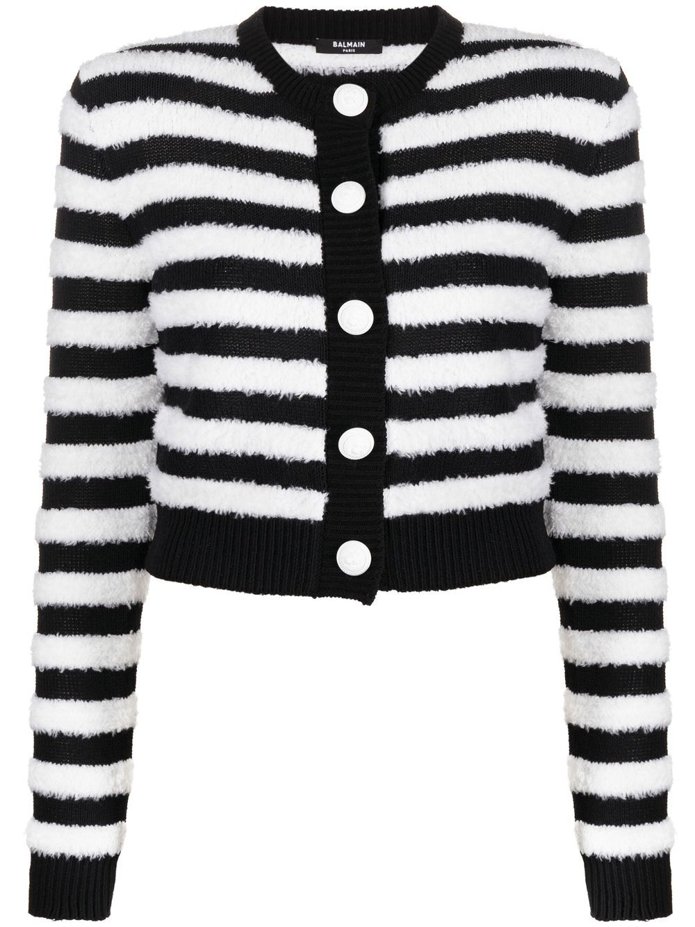 Balmain Cardigan mit Querstreifen - Weiß von Balmain