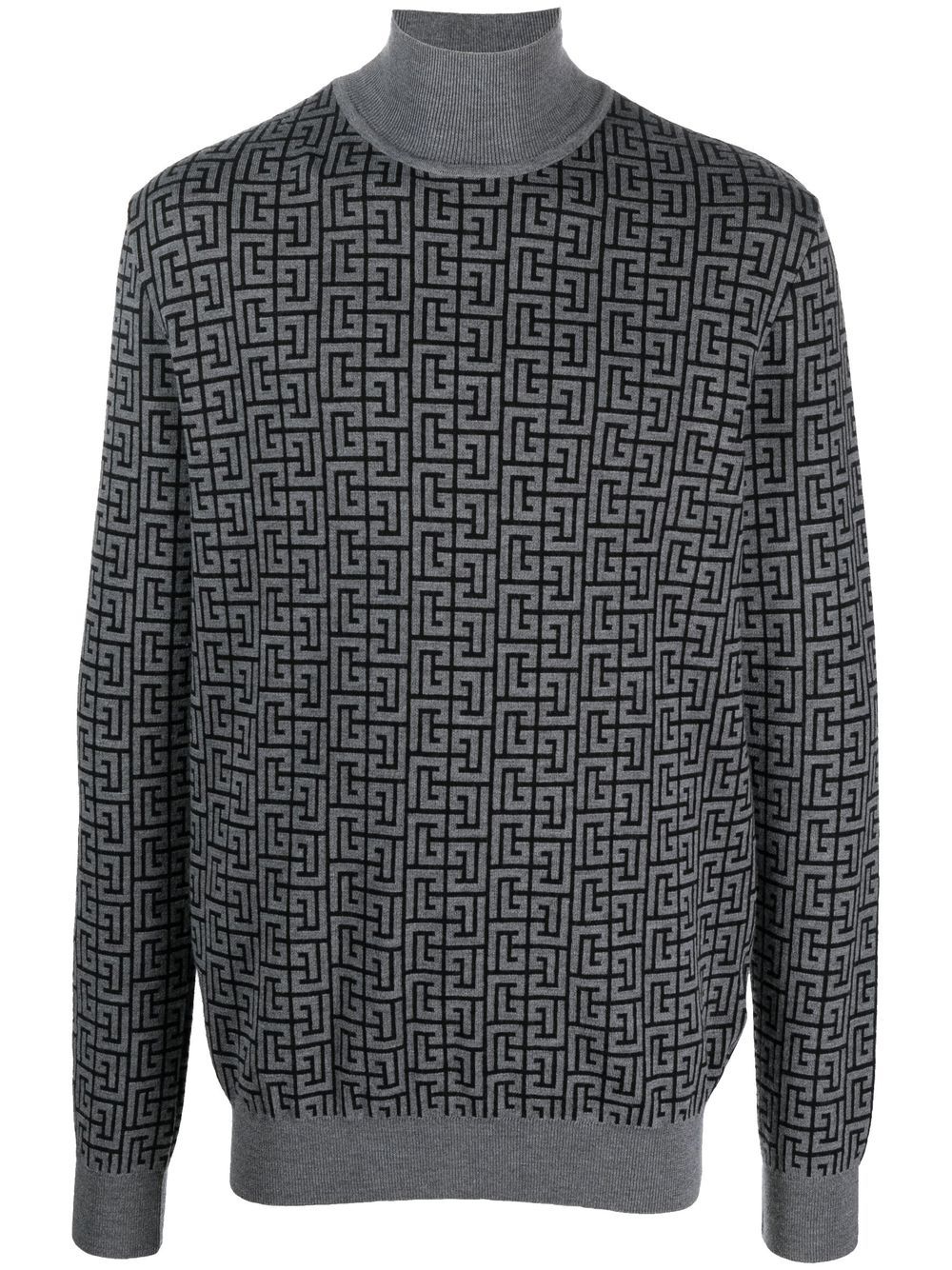 Balmain Intarsien-Pullover mit Rollkragen - Grau von Balmain