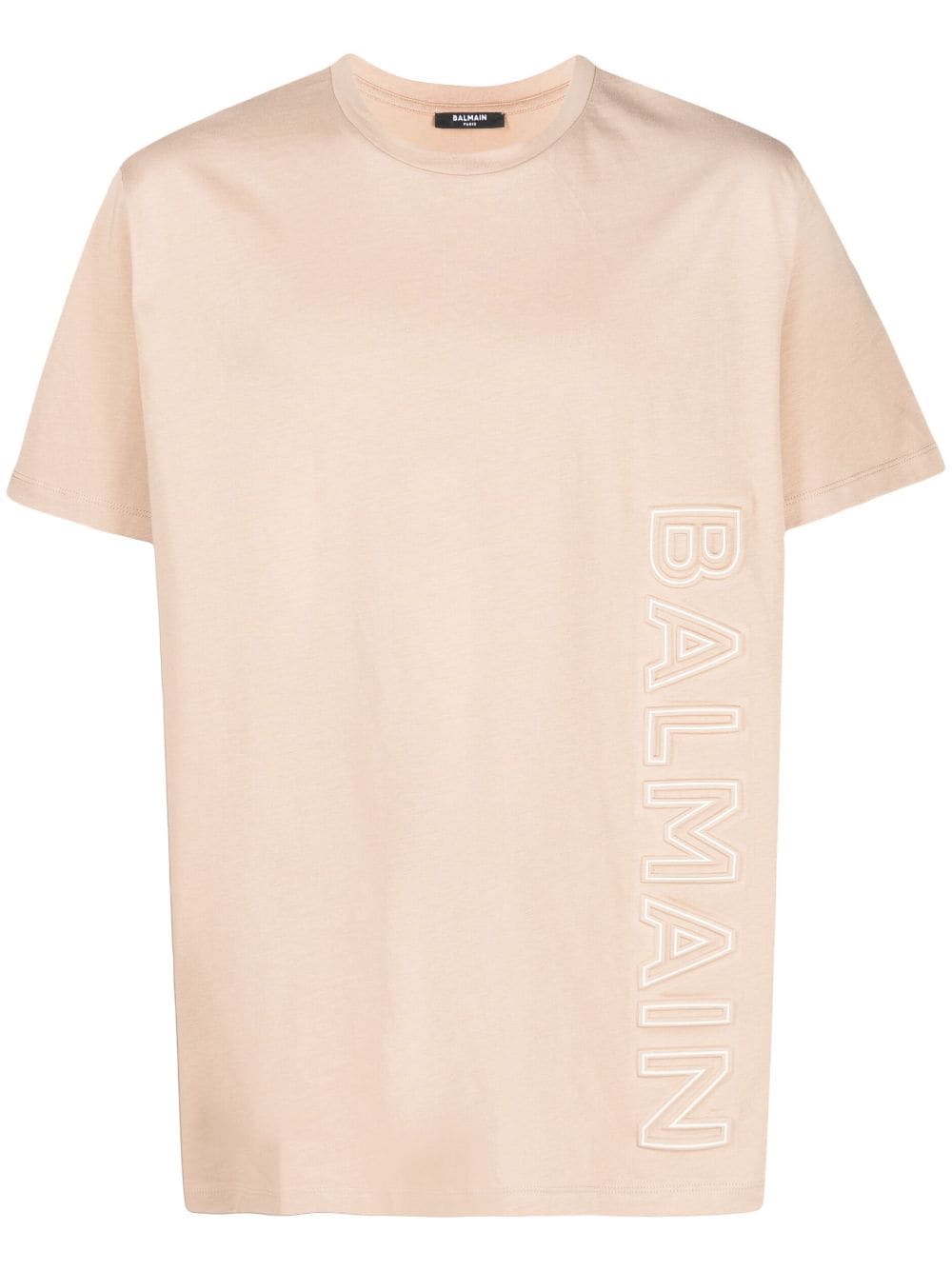 Balmain T-Shirt mit Logo-Prägung - Nude von Balmain